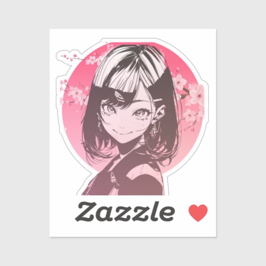 Anime Girl stylish sticker (Blatt)