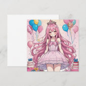 Anime Girl Sweet 16 Geburtstag Einladung (Vorne/Hinten)