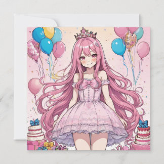 Anime Girl Sweet 16 Geburtstag Einladung