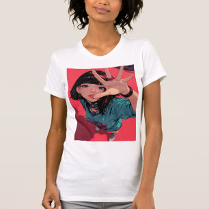 Anime-Girl-T-Shirt Hochwertiger Druck T-Shirt