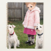 Anime Girl & Two Dogs Weekly Planner Planer (Vorderseite)