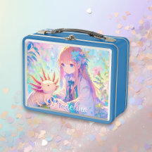 Anime Girl und Axolotl Personalisiert