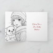 Anime Girl und Hunde mit Weihnachtsgeschmack Karte (Innenseite)