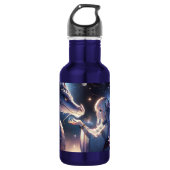 Anime Girl und ihr Drache Mystical Edelstahlflasche (Vorderseite)