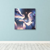 Anime Girl und ihr Drache Mystical Leinwanddruck (Insitu (Holzboden))