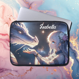 Anime Girl und ihr Drache Mystical Personalisiert Laptopschutzhülle