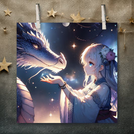 Anime Girl und ihr Drache Mystical Poster