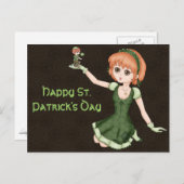 Anime Girl und Leprechaun Postkarte (Vorne/Hinten)