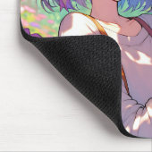 Anime Girl und Siamese Cat Mousepad (Ecke)