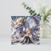 Anime Girl und White and Gold Dragon (Stehend Vorderseite)