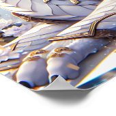 Anime Girl und White and Gold Dragon Poster (Ecke)