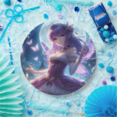 Anime Girl Violet Butterfly Wing Moon Fairy Pappteller (Party)