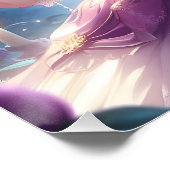 Anime Girl Violet Butterfly Wing Moon Fairy Poster (Ecke)