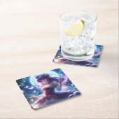 Anime Girl Violet Butterfly Wing Moon Fairy Rechteckiger Pappuntersetzer (Vor Ort)