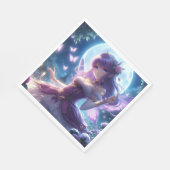 Anime Girl Violet Butterfly Wing Moon Fairy Serviette (Ecke)