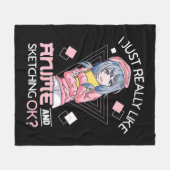 Anime Girl Waifu, die Anime Ramen und Sketchi Lieb Fleecedecke (Vorderseite (Horizontal))