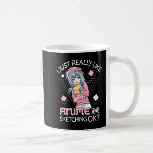 Anime Girl Waifu, die Anime Ramen und Sketchi Lieb Kaffeetasse