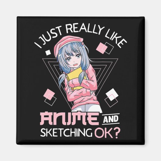 Anime Girl Waifu, die Anime Ramen und Sketchi Lieb Magnet (Vorne)