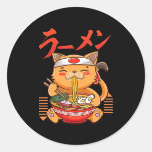 Anime Girl Waifu, die Anime Ramen und Sketchi Lieb Runder Aufkleber