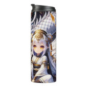 Anime Girl Warrior und Dragon Ai Art Thermosbecher (Nach rechts gedreht)