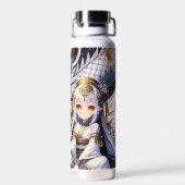 Anime Girl Warrior und Dragon Ai Art Trinkflasche (Rückseite)