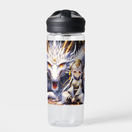 Anime Girl Warrior und Dragon Ai Art Trinkflasche