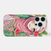 Anime Girl with Watermelon - Floral iPhone 15 Case iPhone Hülle (Rückseite (Horizontal))