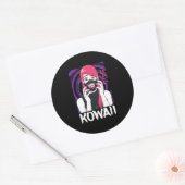 Anime Girl Yandere Horror Face Alien Kawaii Goth Runder Aufkleber (Umschlag)