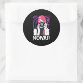 Anime Girl Yandere Horror Face Alien Kawaii Goth Runder Aufkleber (Tasche)