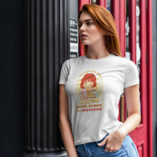 Anime Girl Zeichne und isst T-Shirt