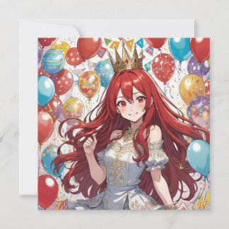 Anime Girl zum Geburtstag Einladung