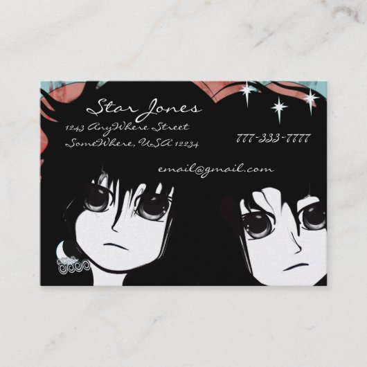 Anime Girls Business Card Visitenkarte (Vorderseite)