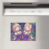 Anime Girls Mardi Gras Magnet (In Situ (Geschirrspüler))