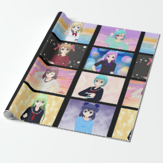 Anime Girls Wrapping Paper Geschenkpapier