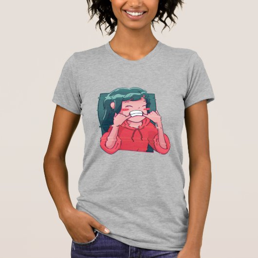 Anime Glitch Girl T-Shirt (Vorderseite)