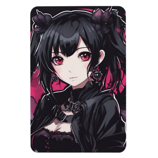 Anime Goth Girl Fantasy Art Magnet (Vertikal)