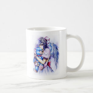 Anime Gothic Pink Angel Girl with Teddy Kaffeetasse