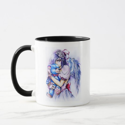 Anime Gothic Pink Angel Girl with Teddy Tasse (Links)