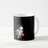 Anime Gothic Stil Mädchen und Rose Kaffeetasse (VorderseiteRechts)