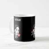 Anime Gothic Stil Mädchen und Rose Kaffeetasse (Vorderseite Links)