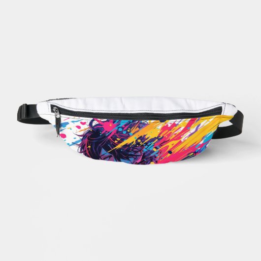 Anime Graffiti Chaos — Farbexplosion Bauchtasche (Vorderseite)