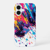Anime Graffiti Chaos — Farbexplosion iPhone 16 Hülle (Rückseite)