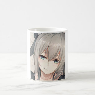 Anime grauhaarige Aquarelle Tasse