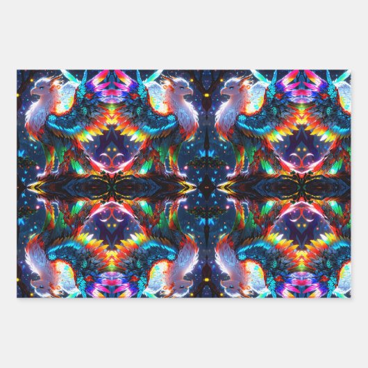 Anime Griffin Rōnin Design Geschenkpapier Set (Vorderseite)