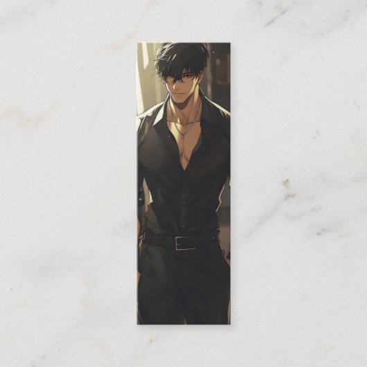 Anime Handsome Dangerous Man Mini Visitenkarte (Vorderseite)