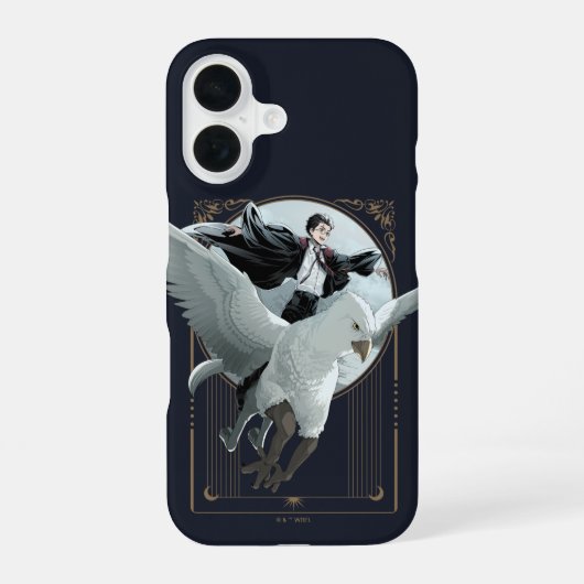 Anime HARRY POTTER™ Flight mit Buckbeak iPhone 16 Hülle (Rückseite)