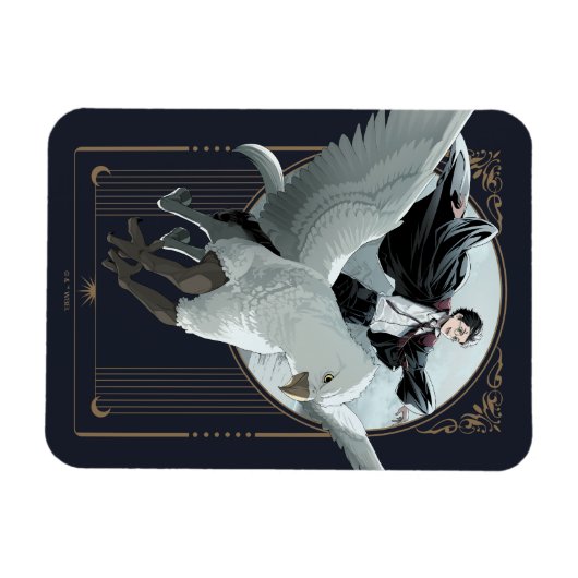 Anime HARRY POTTER™ Flight mit Buckbeak Magnet (Horizontal)