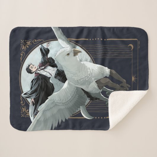 Anime HARRY POTTER™ Flight mit Buckbeak Sherpadecke (Vorderseite (Horizontal))