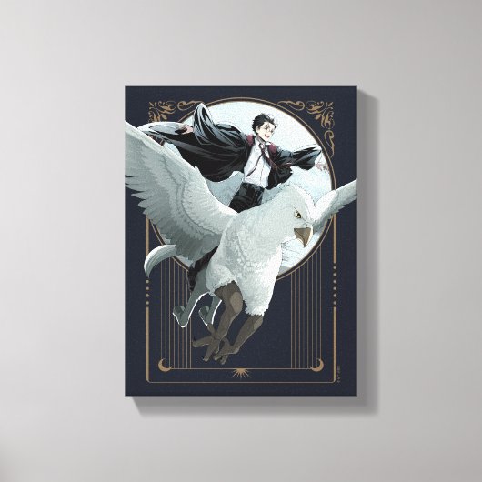 Anime HARRY POTTER™ Flug mit Buckbeak Leinwanddruck (Vorderseite)