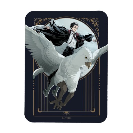 Anime HARRY POTTER™ Flug mit Buckbeak Magnet (Vertikal)